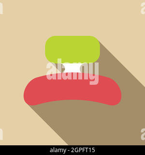 Hair claw clip icon, flat style Stock Vector