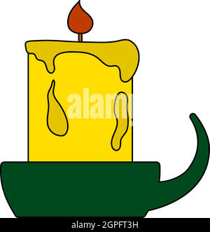Candle In Candlestick Icon Stock Vector