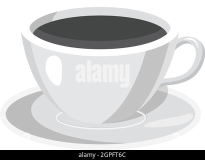 Cup of coffee icon, gray monochrome style Stock Vector