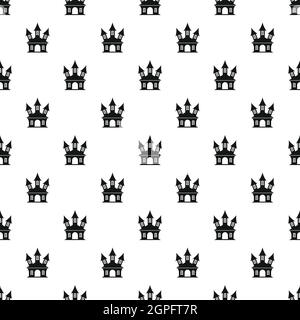 Witch castle pattern, simple style Stock Vector