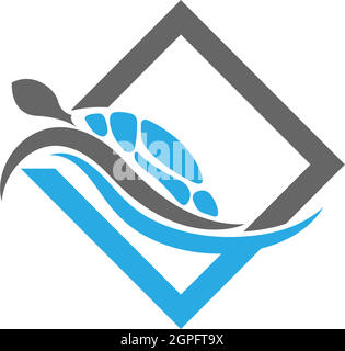 Turtle logo icon vector template illustration design concept Stock Vector