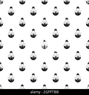Bottle with potion and eye pattern, simple style Stock Vector