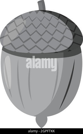 Acorn icon, gray monochrome style Stock Vector
