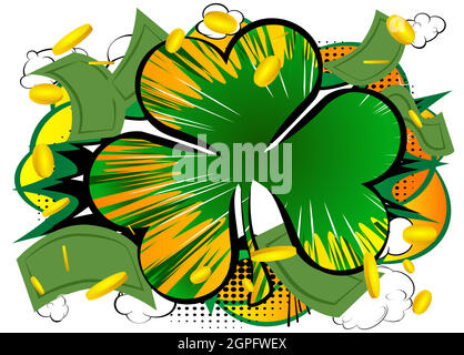 Luck related comic book background. Stock Vector