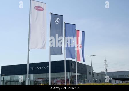 CROATIA, Sveta Nedelja near Zagreb, Rimac Automobili HQ, Showroom / KROATIEN, Sveta Nedelja bei Zagreb , Rimac Automobili HQ, Joint Venture Bugatti Rimac Stock Photo