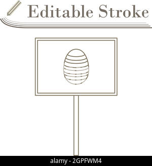 Easter Pointer With Egg Icon Stock Vector