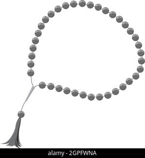 Rosary icon, gray monochrome style Stock Vector
