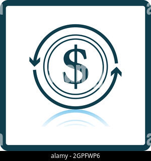 Cash Back Coin Icon Stock Vector