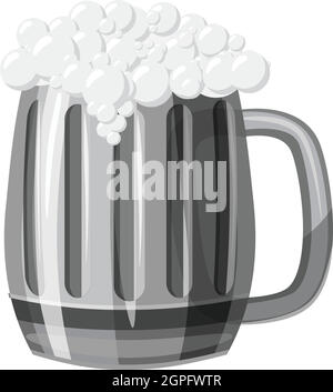 Beer mug icon, gray monochrome style Stock Vector
