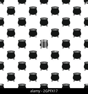 Cauldron witches potion pattern, simple style Stock Vector