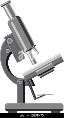 Microscope icon, gray monochrome style Stock Vector