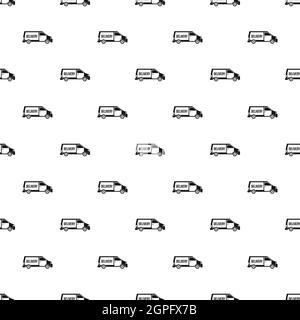 Delivery truck pattern, simple style Stock Vector