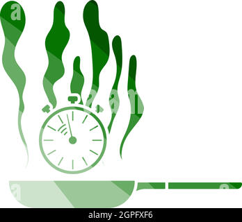 Pan With Stopwatch Icon Stock Vector