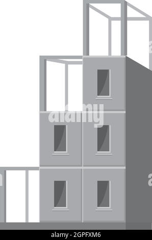 Building a house icon, gray monochrome style Stock Vector