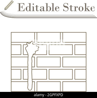 Blood On Brick Wall Icon Stock Vector