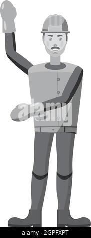 Miner icon, gray monochrome style Stock Vector