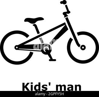 Kids man bike icon, simple style Stock Vector