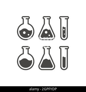 Test tube black vector icon Stock Vector