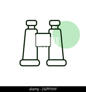 Binocular vector icon. Camping and Hiking sign Stock Vector