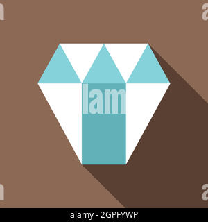 Diamond icon, flat style Stock Vector