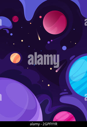 Poster with outer space. Placard design in abstract style. Stock Vector