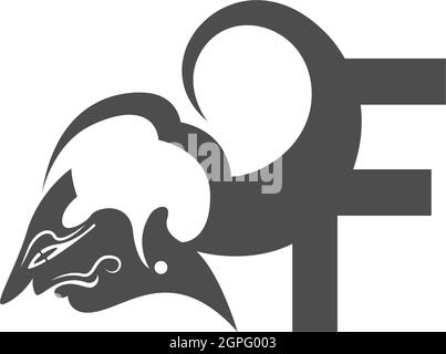 Javanese puppet icon with letter logo design vector illustration Stock Vector