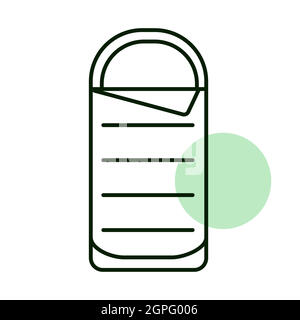 Camping sleeping bag vector icon. Camping sign Stock Vector