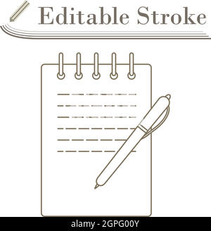 Notebook With Pen Icon Stock Vector