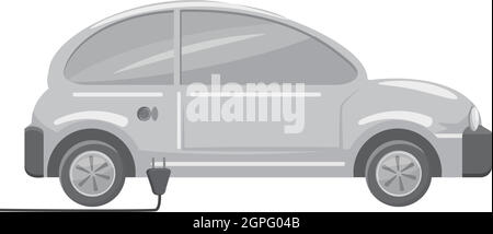 Electro car icon, gray monochrome style Stock Vector