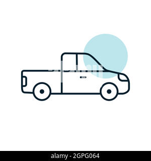 Pickup car flat vector icon Stock Vector