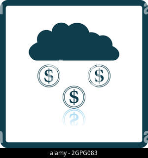 Coins Falling From Cloud Icon Stock Vector