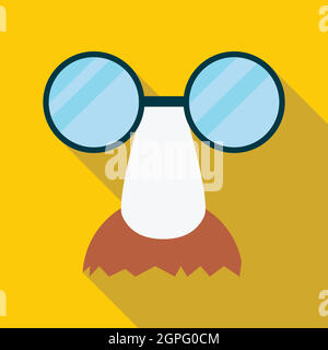 Clown face icon, flat style Stock Vector