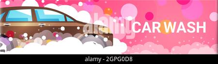 Car wash, service for cleaning maintenance of auto Stock Vector