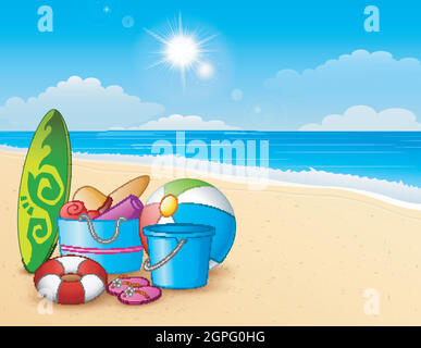 Summer beach background Stock Vector