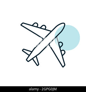 Airplane or plane flat vector icon Stock Vector