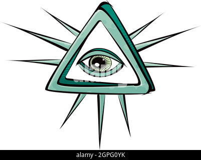 All seeing eye mystic sign Stock Vector