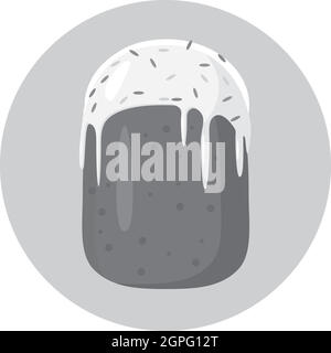 Cake icon, gray monochrome style Stock Vector