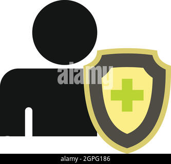 Medical Shield Icon. Flat style vector EPS Stock Vector Image & Art - Alamy