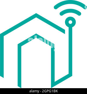 Smart Home logo icon design concept illustration template Stock Vector