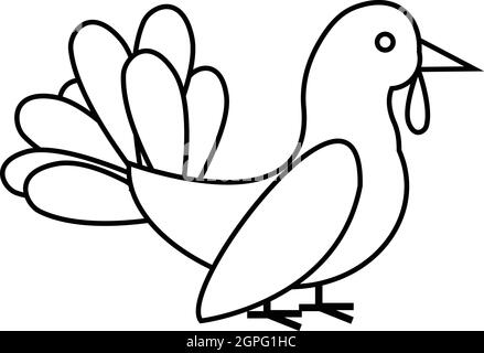 Turkey icon, outline style Stock Vector