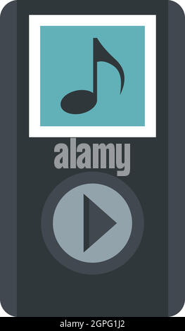 Gray digital music player and wireless headphones. Electronic device ...