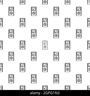 Mp3 player pattern, simple style Stock Vector