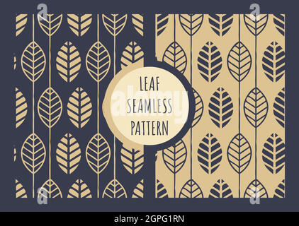 Leaf geometric vector seamless pattern Stock Vector