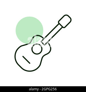 Classical acoustic guitar vector icon. Musical sign Stock Vector