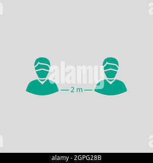 Social Distance Icon Stock Vector