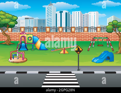 Vector illustration of Playground in the park Stock Vector