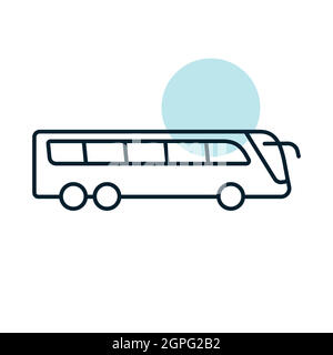 Travel bus flat vector icon Stock Vector