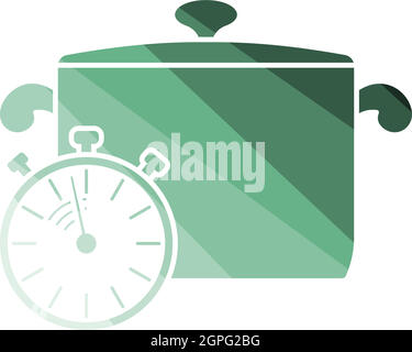 Pan With Stopwatch Icon Stock Vector