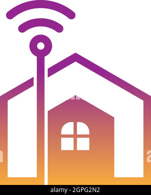 Smart Home logo icon design concept illustration template Stock Vector