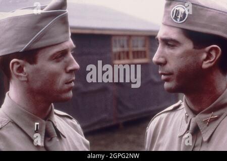 Los Angeles.CA.USA.  Damian Lewis and David Schwimmer   in (C) HBO, Band of Brothers (2001)  Creators: Tom Hanks and Steven Spielberg Mini Series  Source:  Stephen E. Ambrose book with same title. Ref:LMK106-SLIB270921-004 Supplied by LMKMEDIA. Editorial Only. Landmark Media is not the copyright owner of these Film or TV stills but provides a service only for recognised Media outlets. pictures@lmkmedia.com Stock Photo